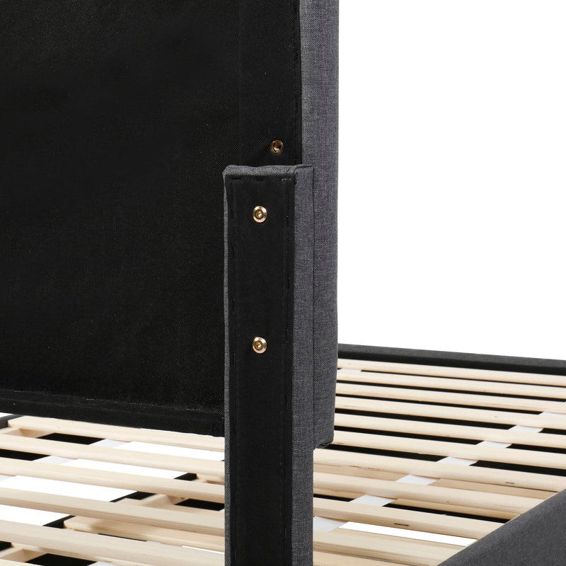 Upholstered Design Platform Bed With Trundle