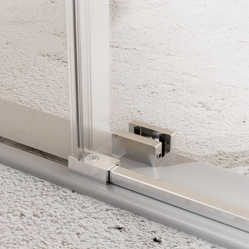 Frameless Single Sliding Soft Close Shower Doors, 5 / 16" Sgcc Tempered Glass - Chrome