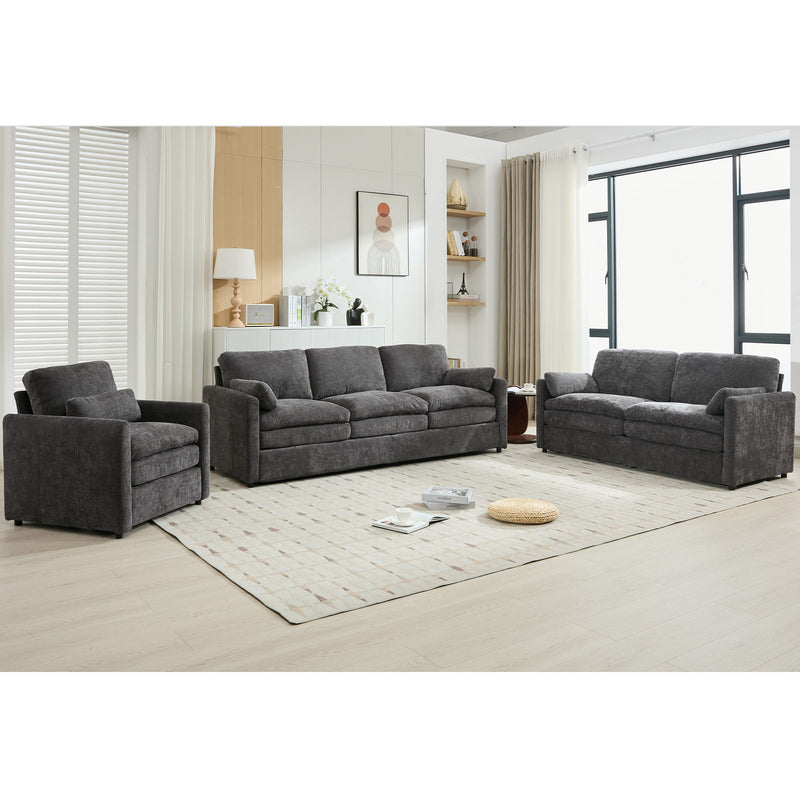 Cozy Upholstered Sofa Set For Living Room