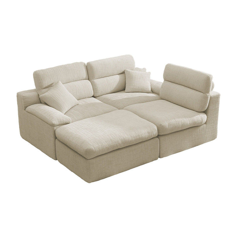 Corner Chaise Sofa With High Backrest