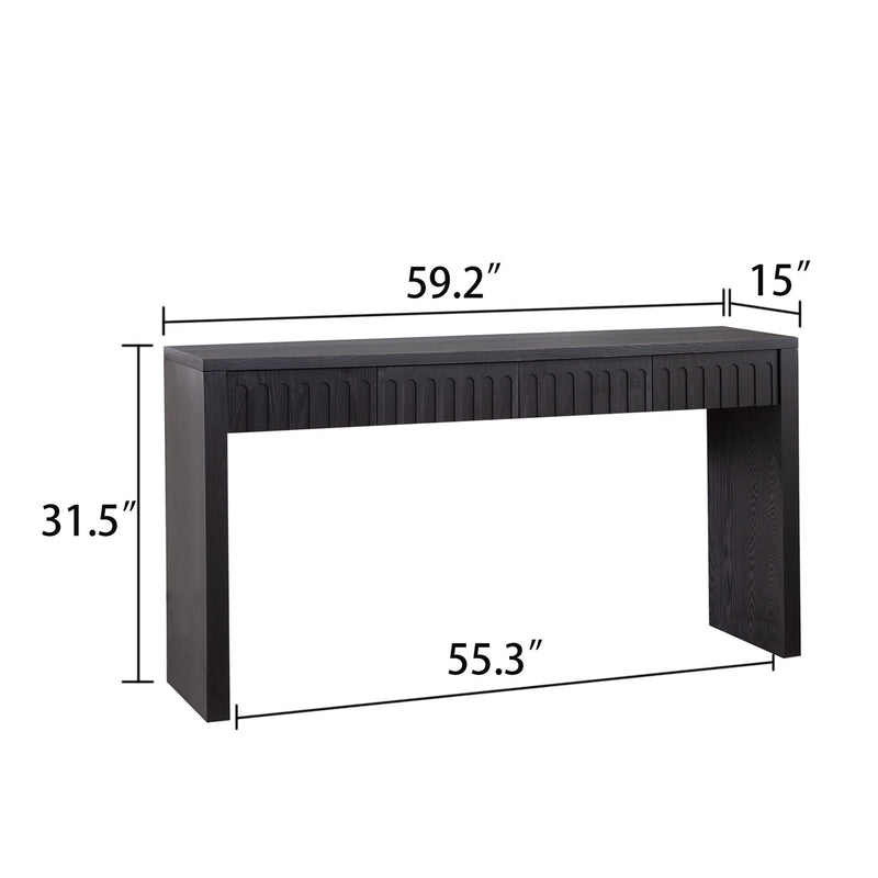 Modern Console Table With 4 Drawers, Entryway Table