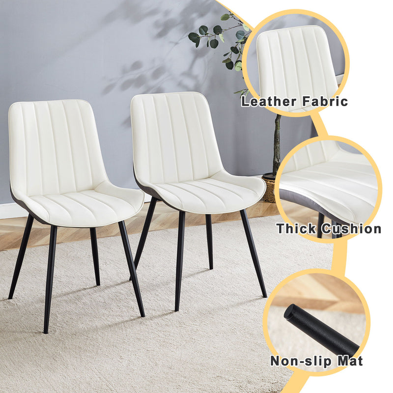 Modern Minimalist Dining Chair Set, Extended Seat Cushion