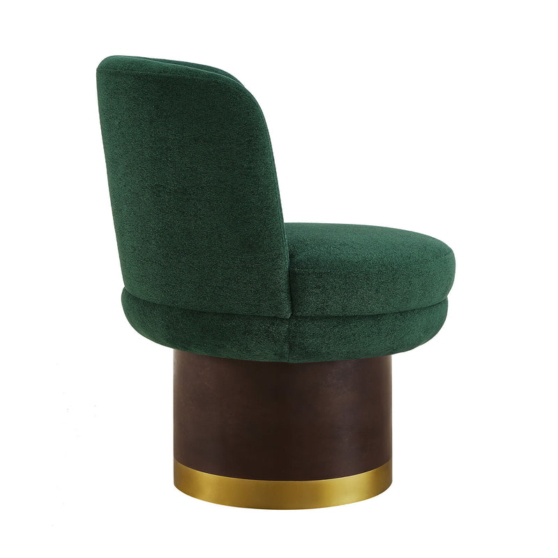 Round Swivel Accent Chair With Ergonomic Backrest For Living Room