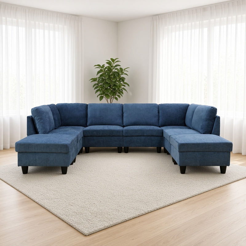 8 Piece Modular U - Shape Sectional Sofa