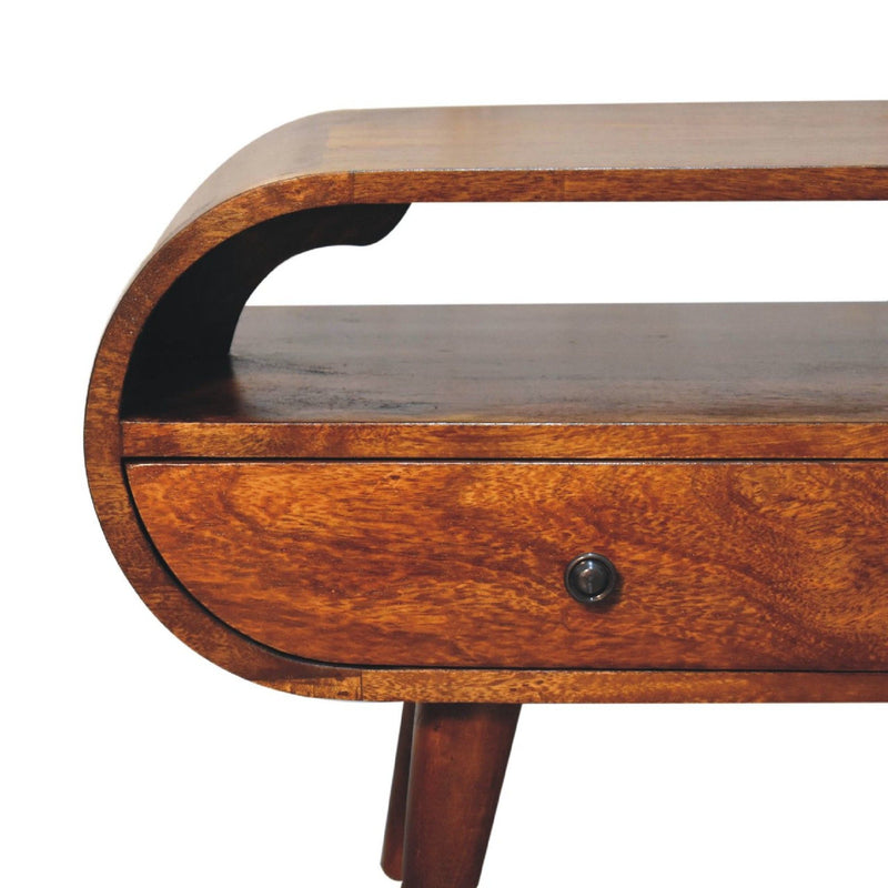 Solid Wood Circular TV Stand