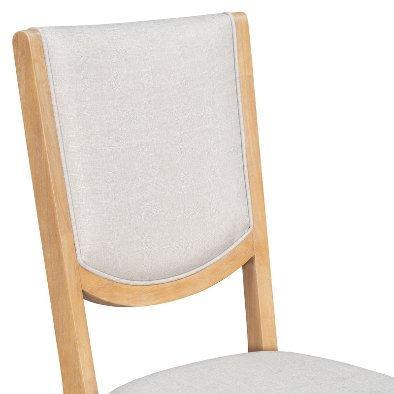 Rectangular Extendable Dining Table Set With 6 Upholstered Chairs