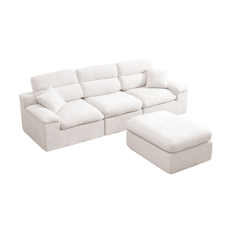 Corner Chaise Sofa With High Backrest