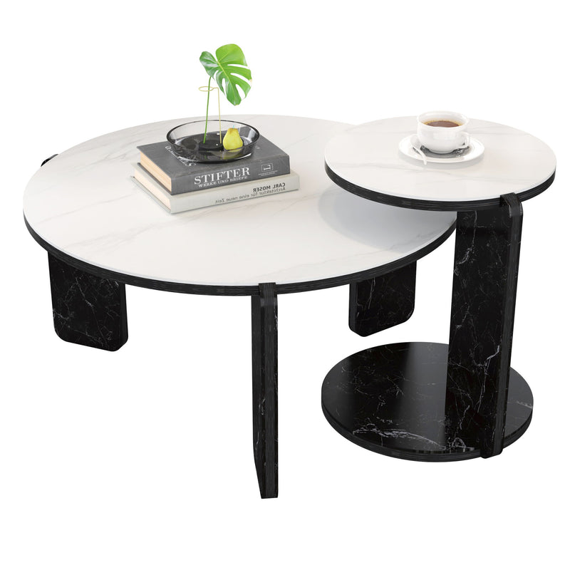 Round Coffee & End Table Set