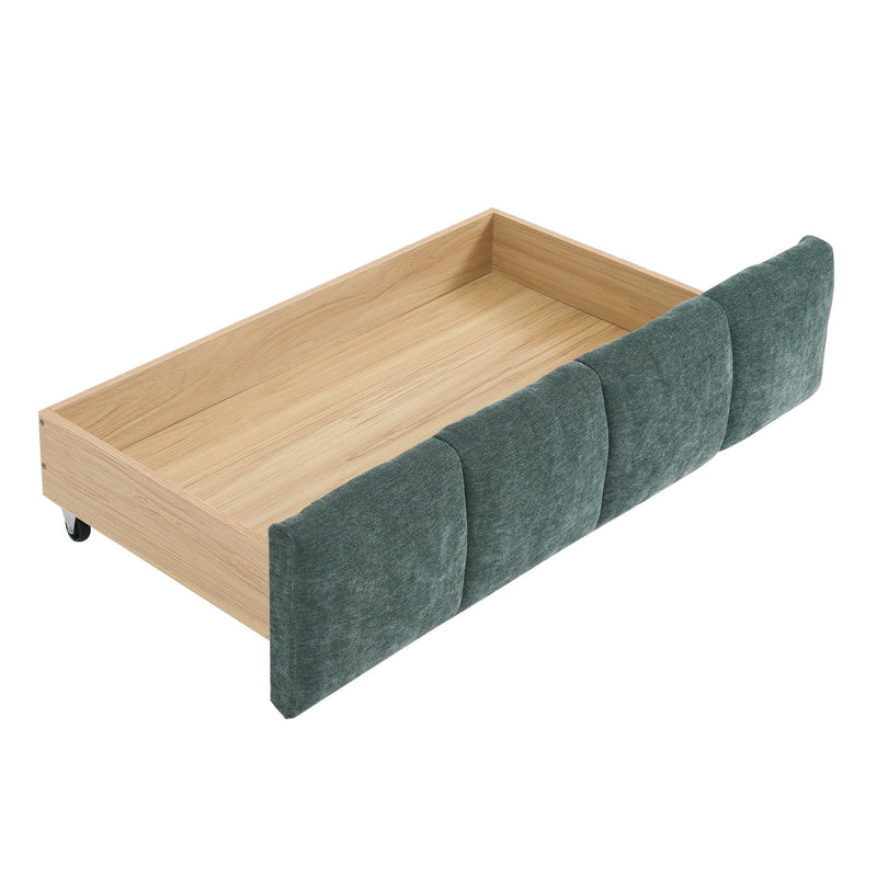 Modern Platform Bed Frame With Thick Fabric