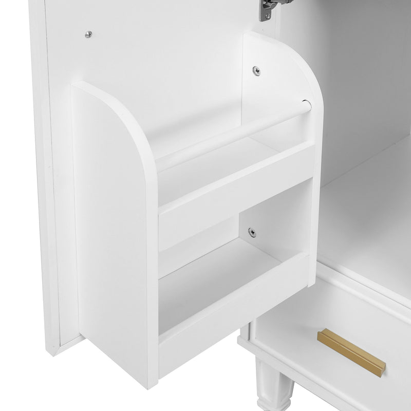 Bathroom Vanity With Sink, Deep Drawer, Door Shelf, 2 Tier Basket