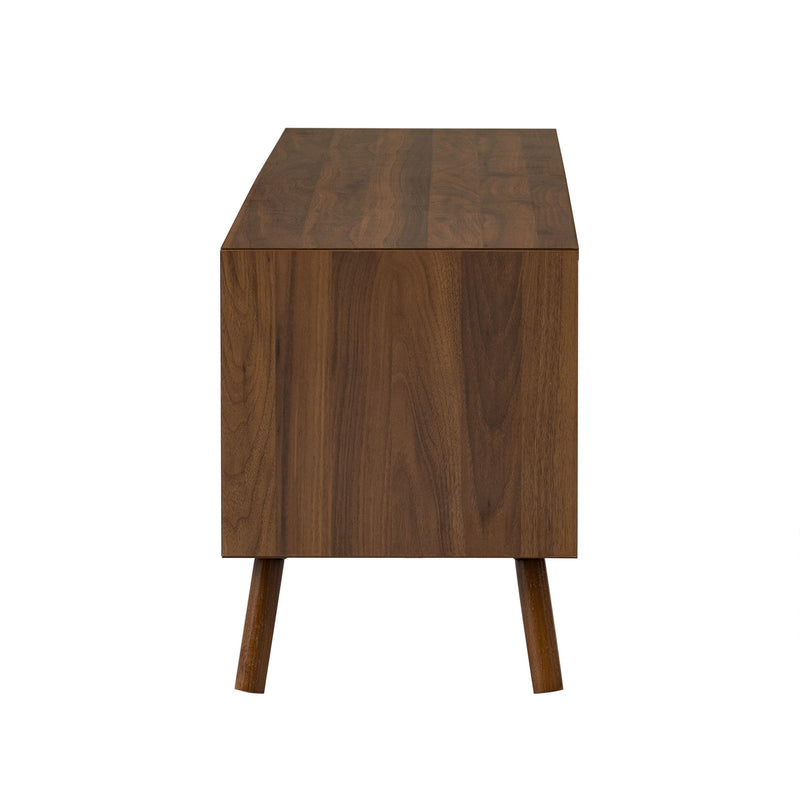 TV Stand With Soft Closing Hinges And Cable Management - Walnut