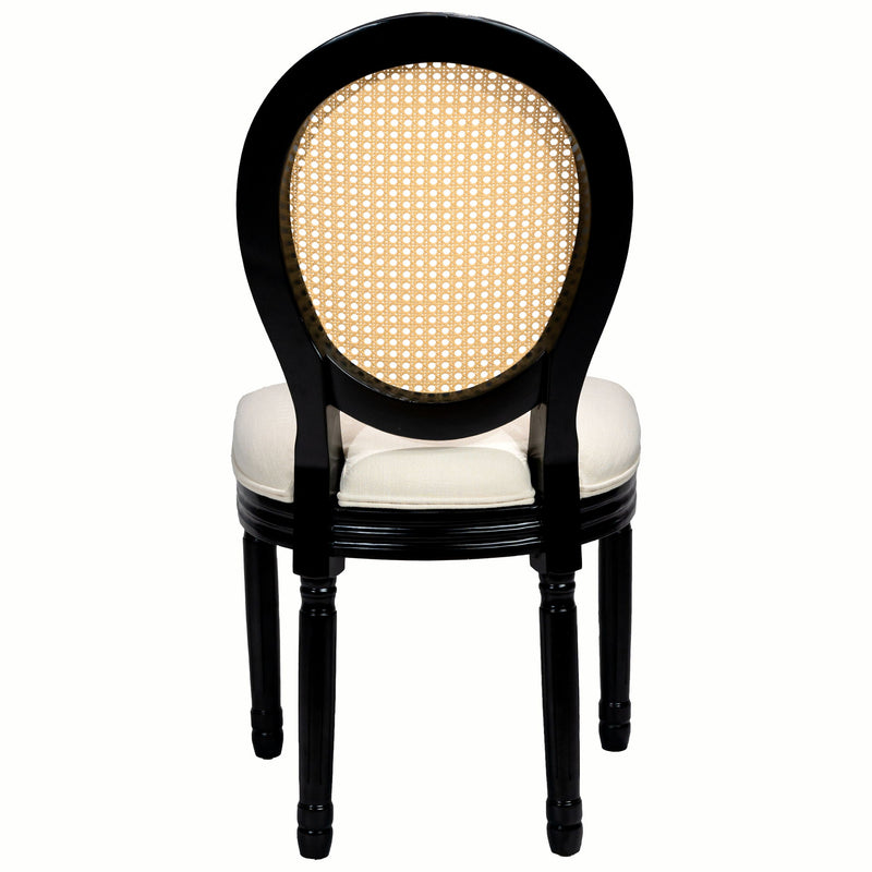 Dining Chairs, Upholstered With Round Back (Set of 2) - Black