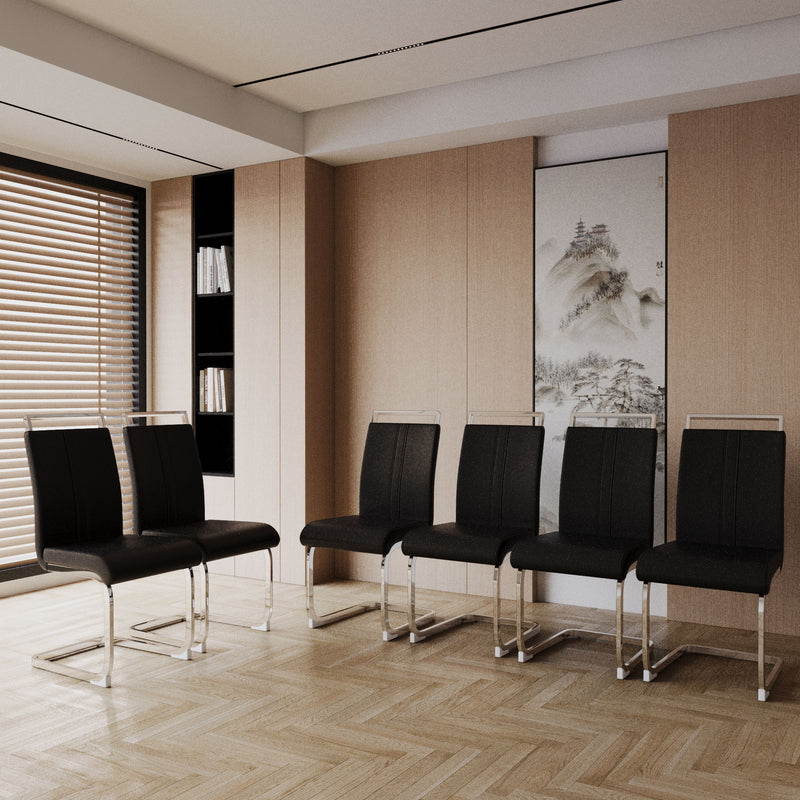 Modern Dining Chairs With Padded Seat, High Back
