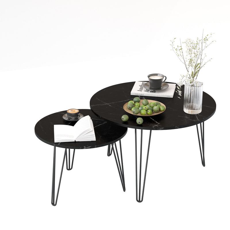 Round Nesting Coffee Table For Living Room (Set of 2)