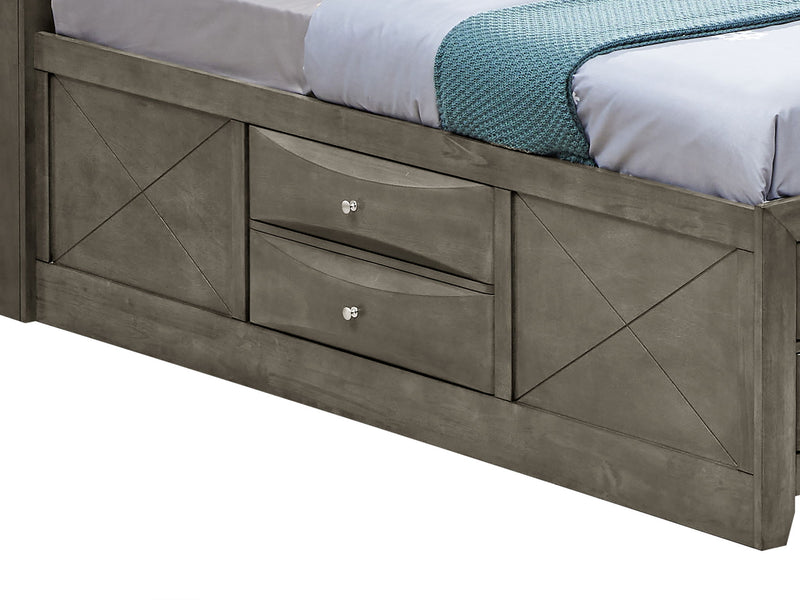 Modern Design Storage Bed With Bookcase Headboard
