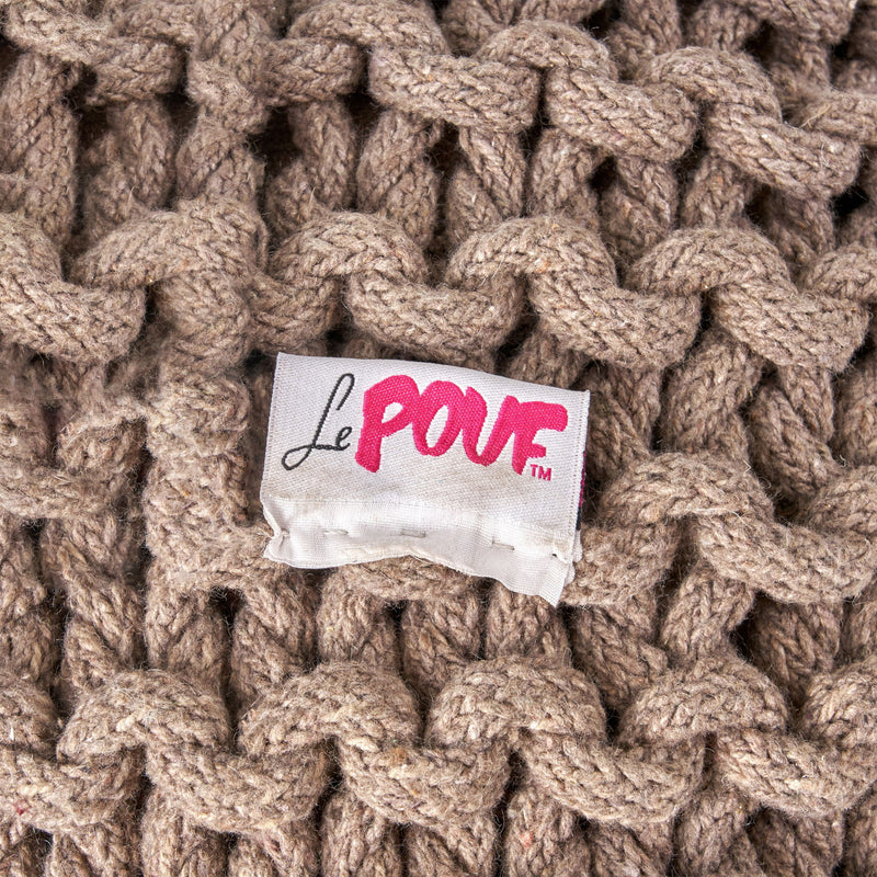 Moro - Knitted Round Pouf With Pumpkin Shape