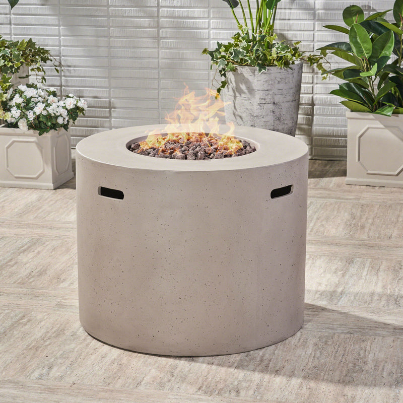 Round Iron Fire Pit With 40, 000 Btu