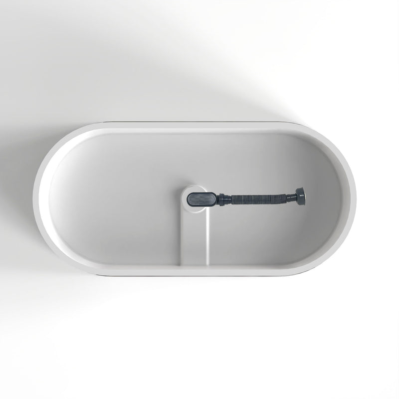Solid Surface Freestanding Soaking Bathtub & Ergonomic Design