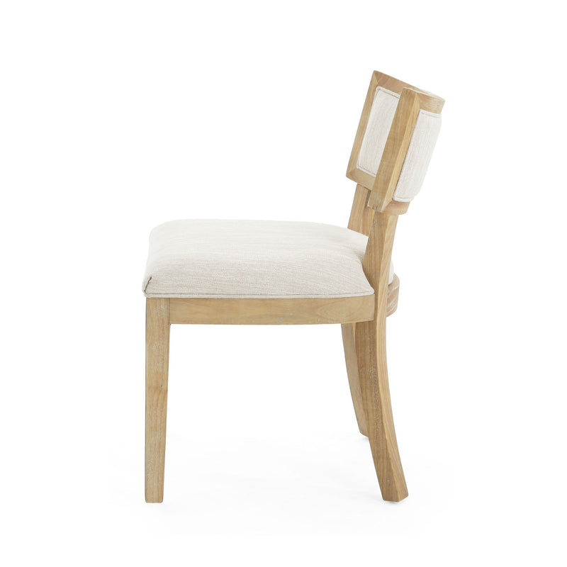 Farmhouse Style Fabric Upholstered Side Dining Chair Set