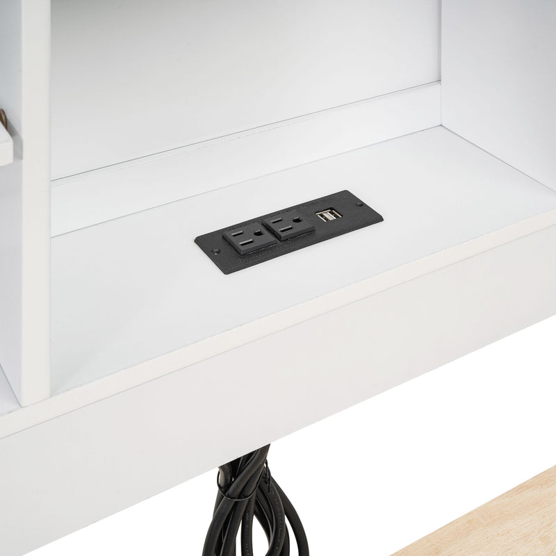 Platform Bed With Storage Headboard, USB, Trundle And 3 Drawers
