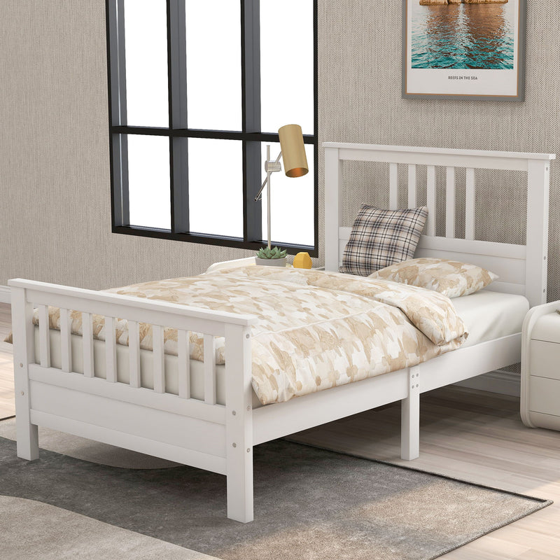 Platform Bed With Paneled Headboard And Footboard