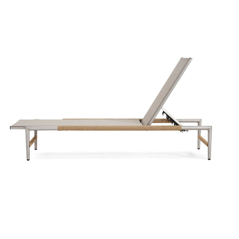 Hargrove - Outdoor Patio Aluminum Chaise Lounge (Set of 2) - Natural / Silver