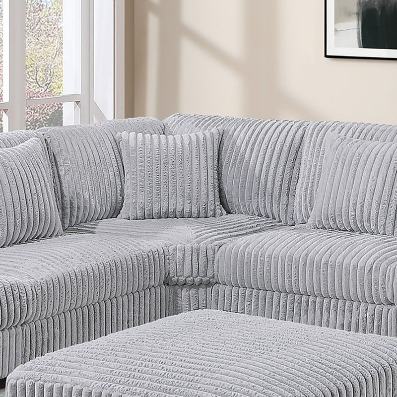 Contemporary Style Modular Sectional Sofa Set With USB, Cup Holder