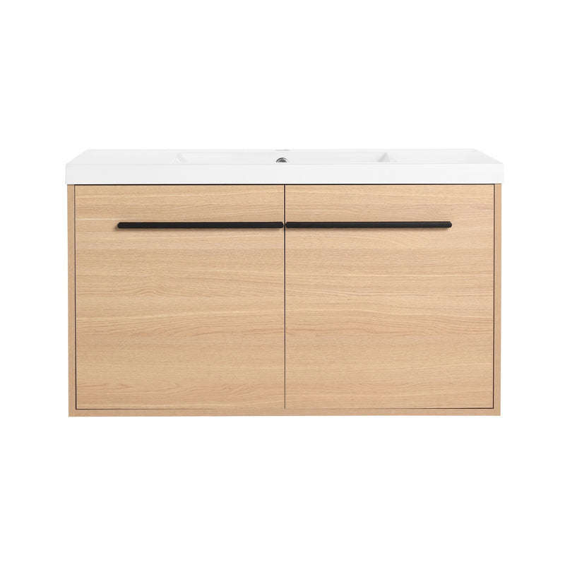 Bathroom Vanity Set With Resin Countertop Sink, 2 Doors