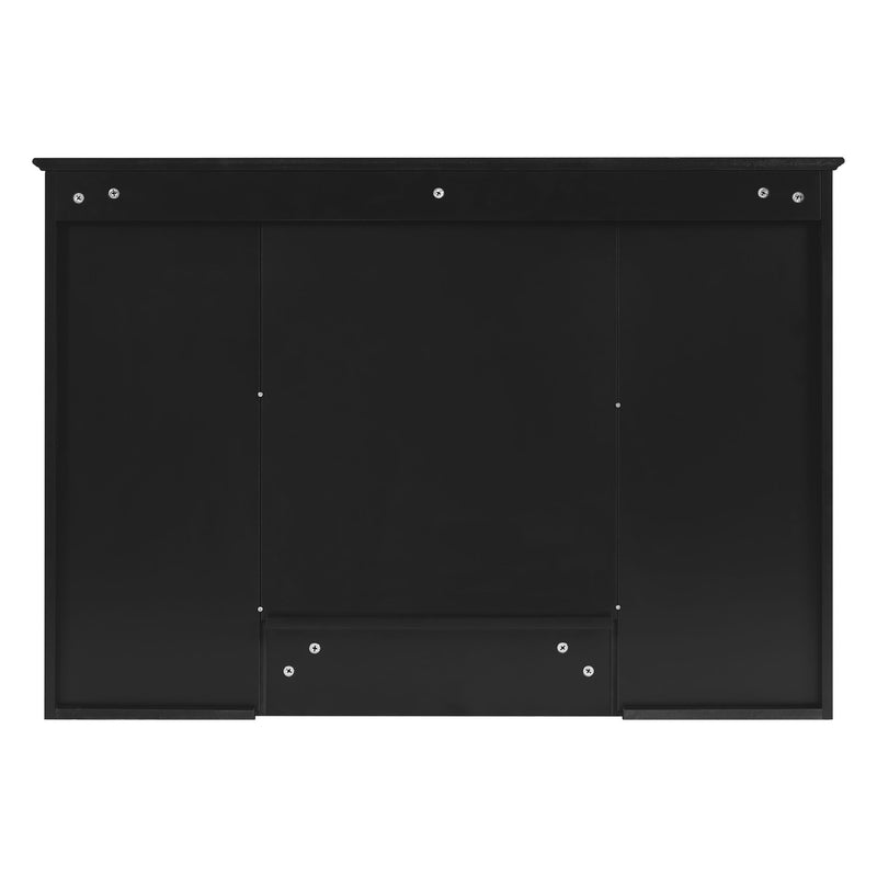 3 In 1 Modern Bathroom Mirror Cabinet With Adjustable Shelf, Soft Close Door, High Definition Mirror & Towel Bar