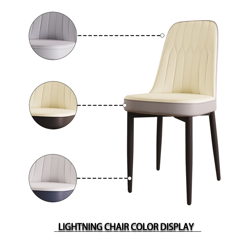 Modern Dining Chair With Cushions And Metal Legs