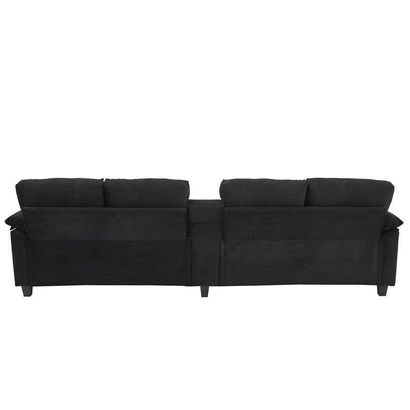 Modern U - Shaped Sectional Sofa With Storage Ottomans, USB Ports, And Cup Holders