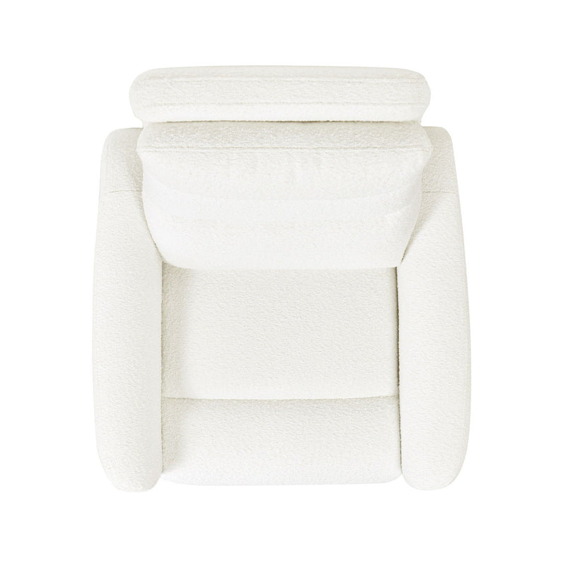 Bloomy - High Back Power Recliner Motion Chair - Chiffon White