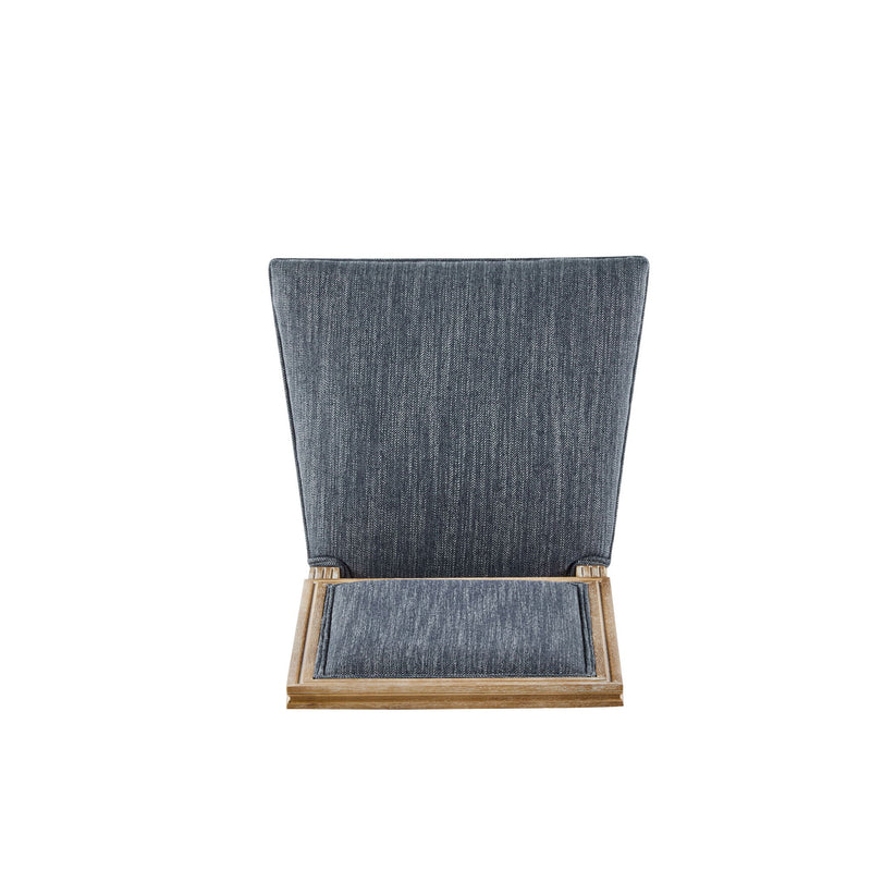 French Country Style Dining Chair With Upholstered Seating And Fluted Legs