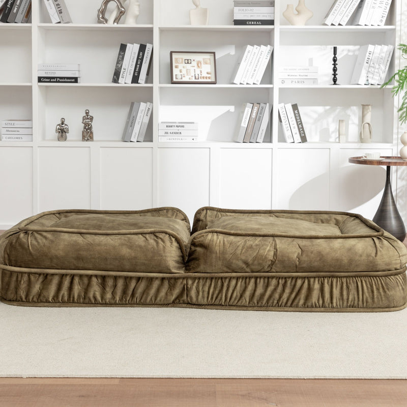 Upholstered Human Dog Bed And Pets, Bean Bag Floor Sofa With Massage Pillow, 5 Adjustable Positions & 2 Soft Pillows