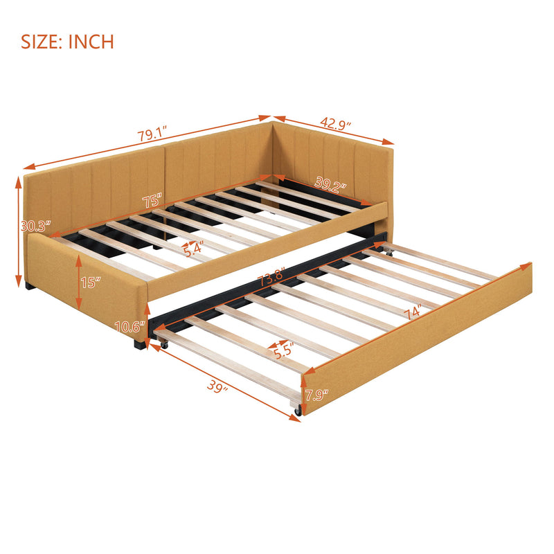 Upholstered Daybed, Sofa Bed Frame, No Box Spring Needed