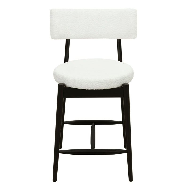 Mid Century Modern Counter Stools, Fabric Upholstered Chairs