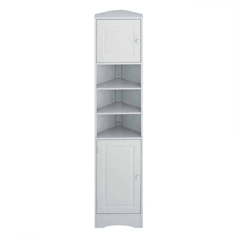 Multi Functional Corner Cabinet With Adjustable Shelves And 2 Doors