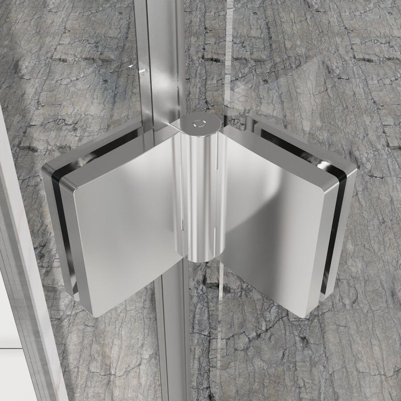 Frameless Bi Fold Shower Doors 30" W X 72" H - Chrome