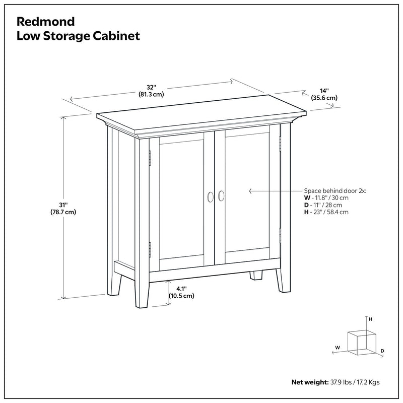Redmond - Handcrafted Low Storage Cabinet