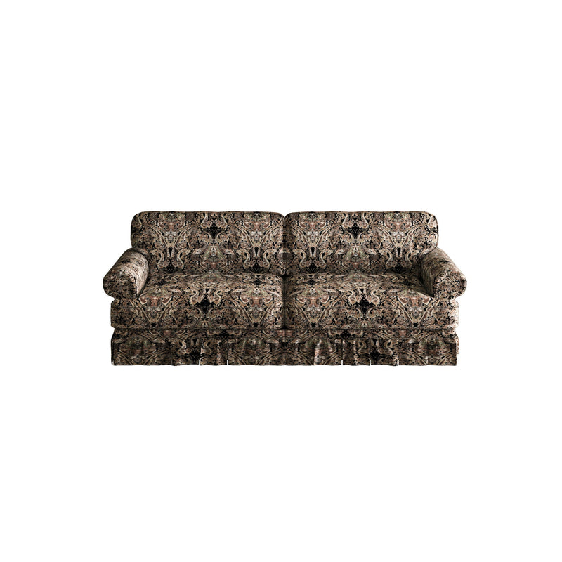 Luxuriously Comfortable Cloud Couch With Elegant Rolled Arms & Pleated Skirt Design