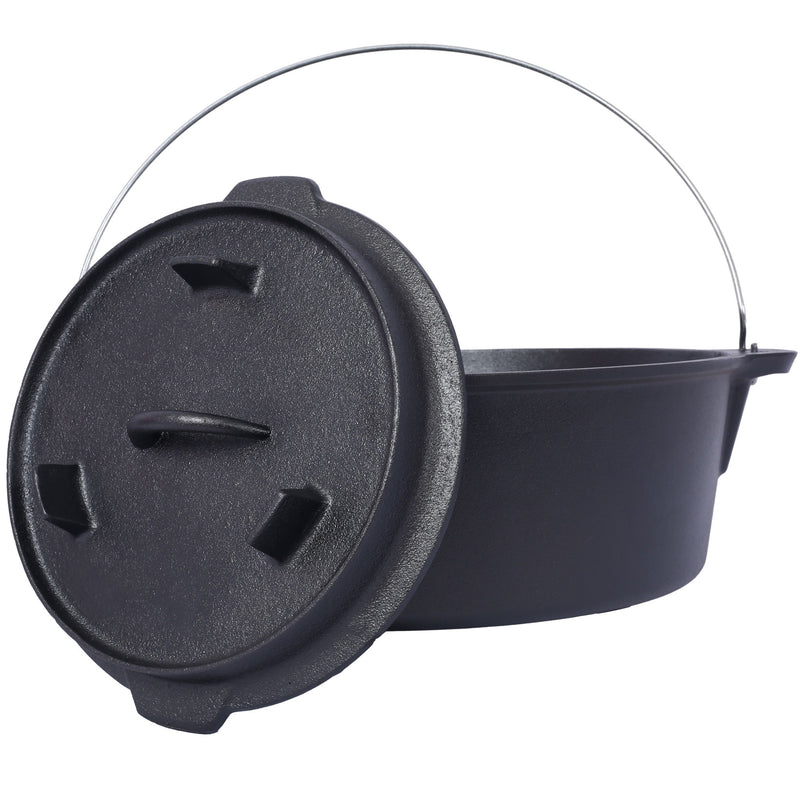 Pre-Seasoned Cast Dutch Oven With Skillet Lid And Pot Rack