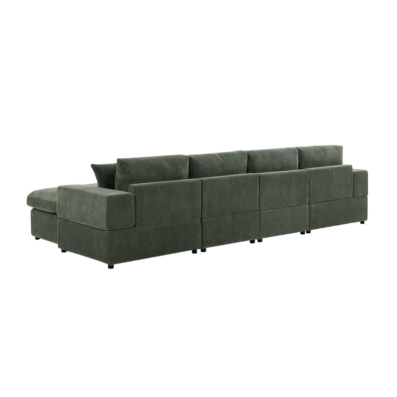 Upholstered Symmetrical Modular Sectional With 6 Seating