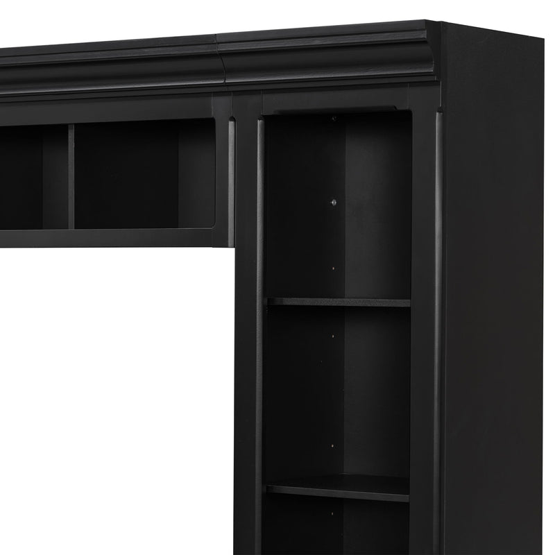 TV Stand With Hutch, Large Entertainment Center With Adjustable Shelves