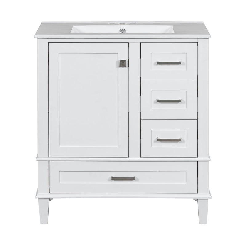 Bathroom Vanity, Modern Bathroom Cabinet With Sink Combo Set, Bathroom Storage Cabinet With A Soft Closing Door And 3 Drawers, Solid Wood Frame