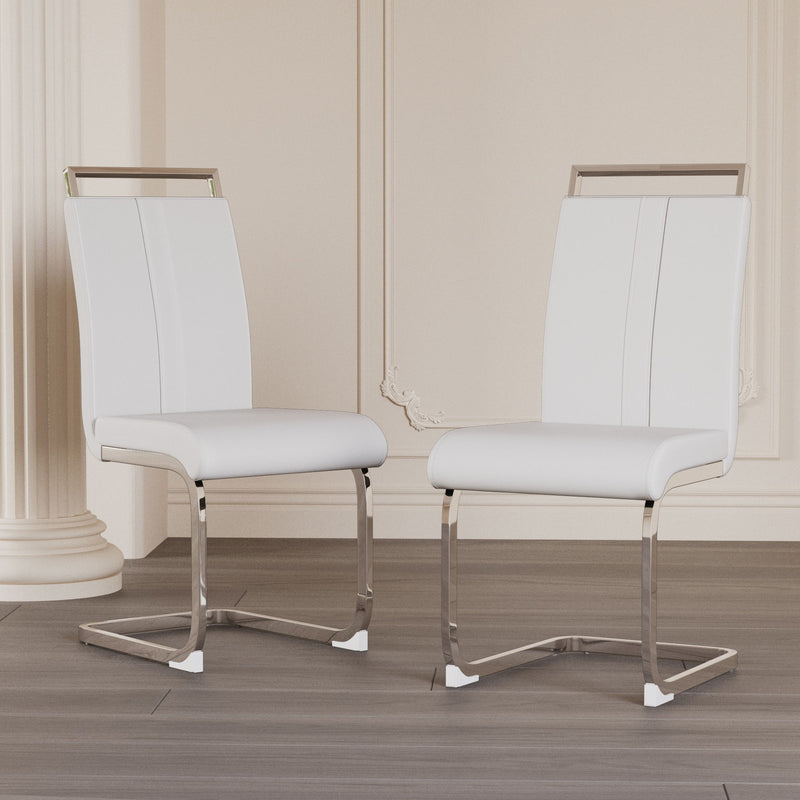Modern Dining Chairs With Padded Seat, High Back