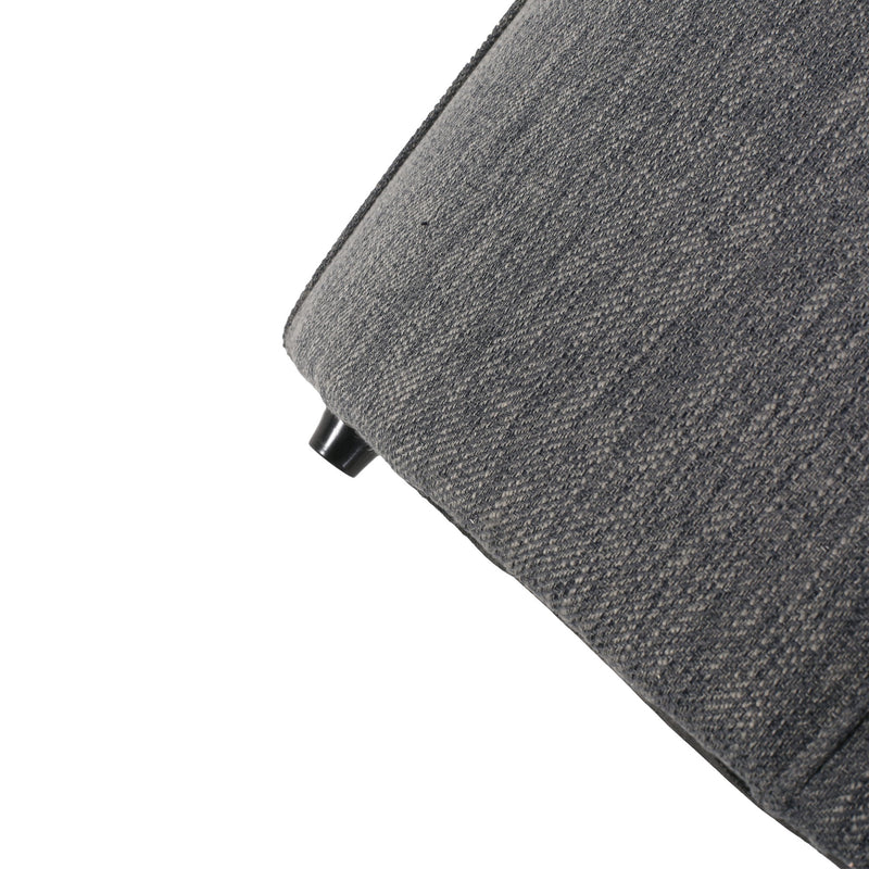 Contemporary Ottoman With Tonal Piping And Button Tuft Design