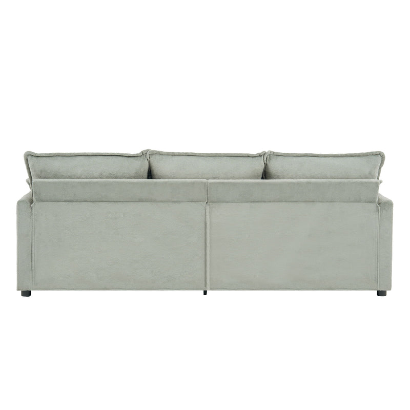 Modern 3 Seater Sofa With Side Storage Pockets For Living Room