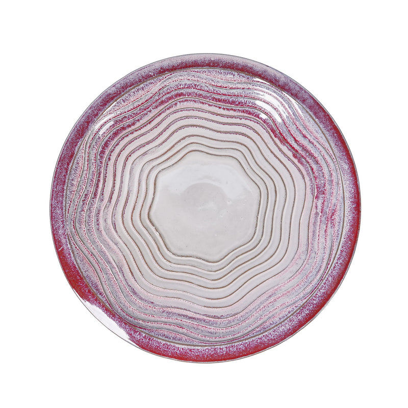 Birdbath For Patio, Garden - White / Pink