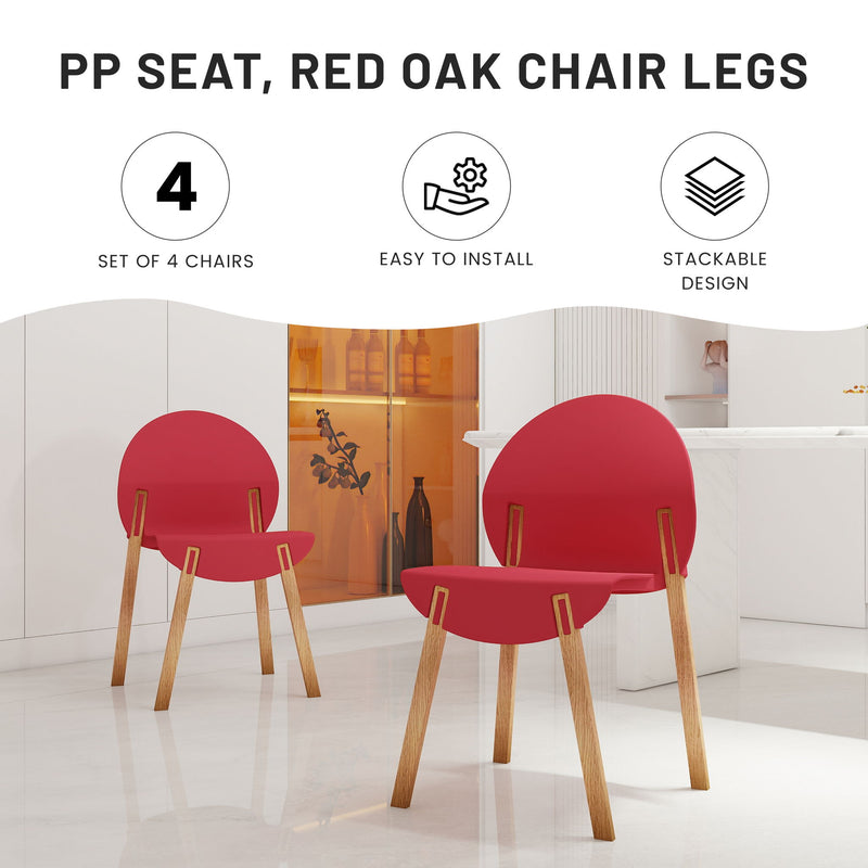 4 Piece Set Of Single Chairs With A Design Combining Modern And Traditional Elements