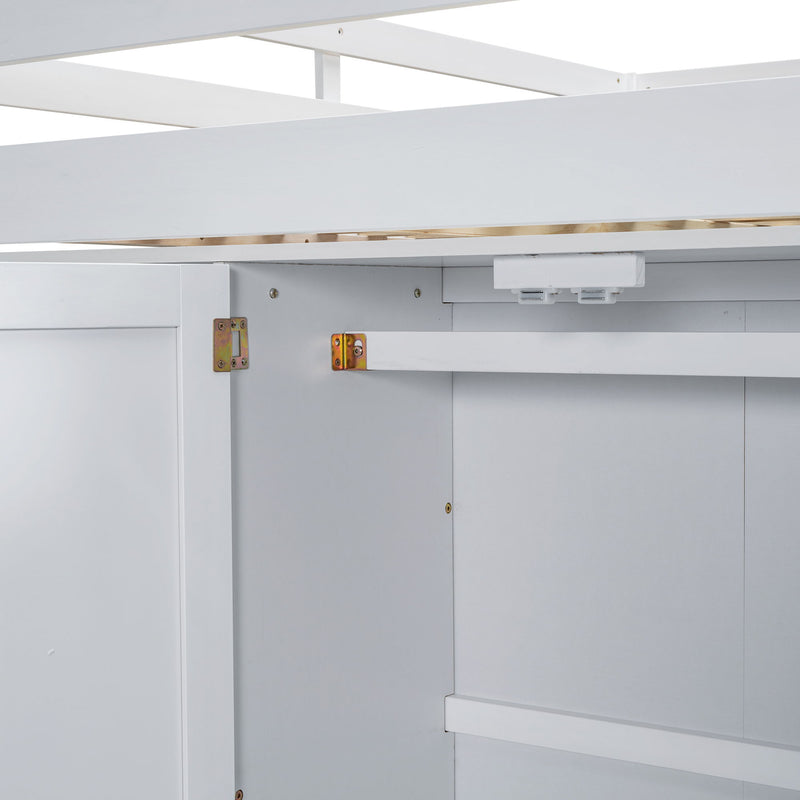 Loft Bed With Built In Wardrobe, Shelves And Drawers